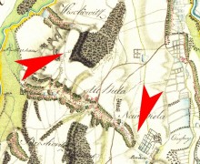 1.Šance v Nové Bělé= a Výškovicích na I. vojenském mapování 1764-1768