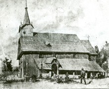 11.	Kresba starého dřevěného kostelíka